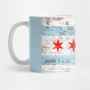 Chicago Flag on Brick Mug